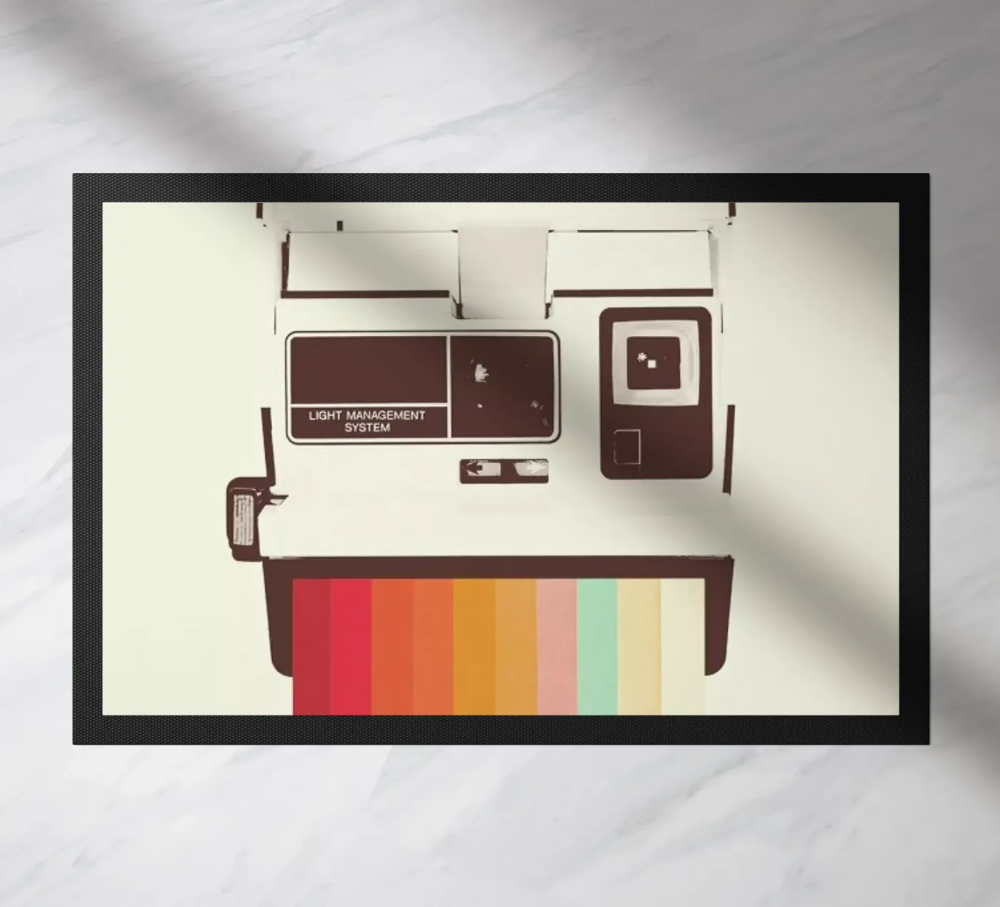 Instant Camera Rainbow Fußmatte von Florent Bodart