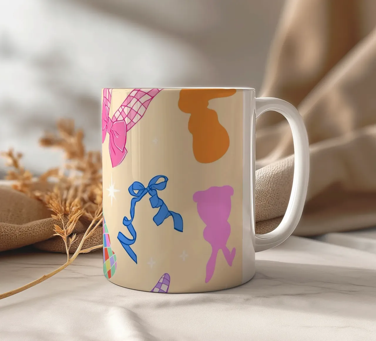 Modello di coniglietto Coquette tazza in ceramica da EDMPROJECT