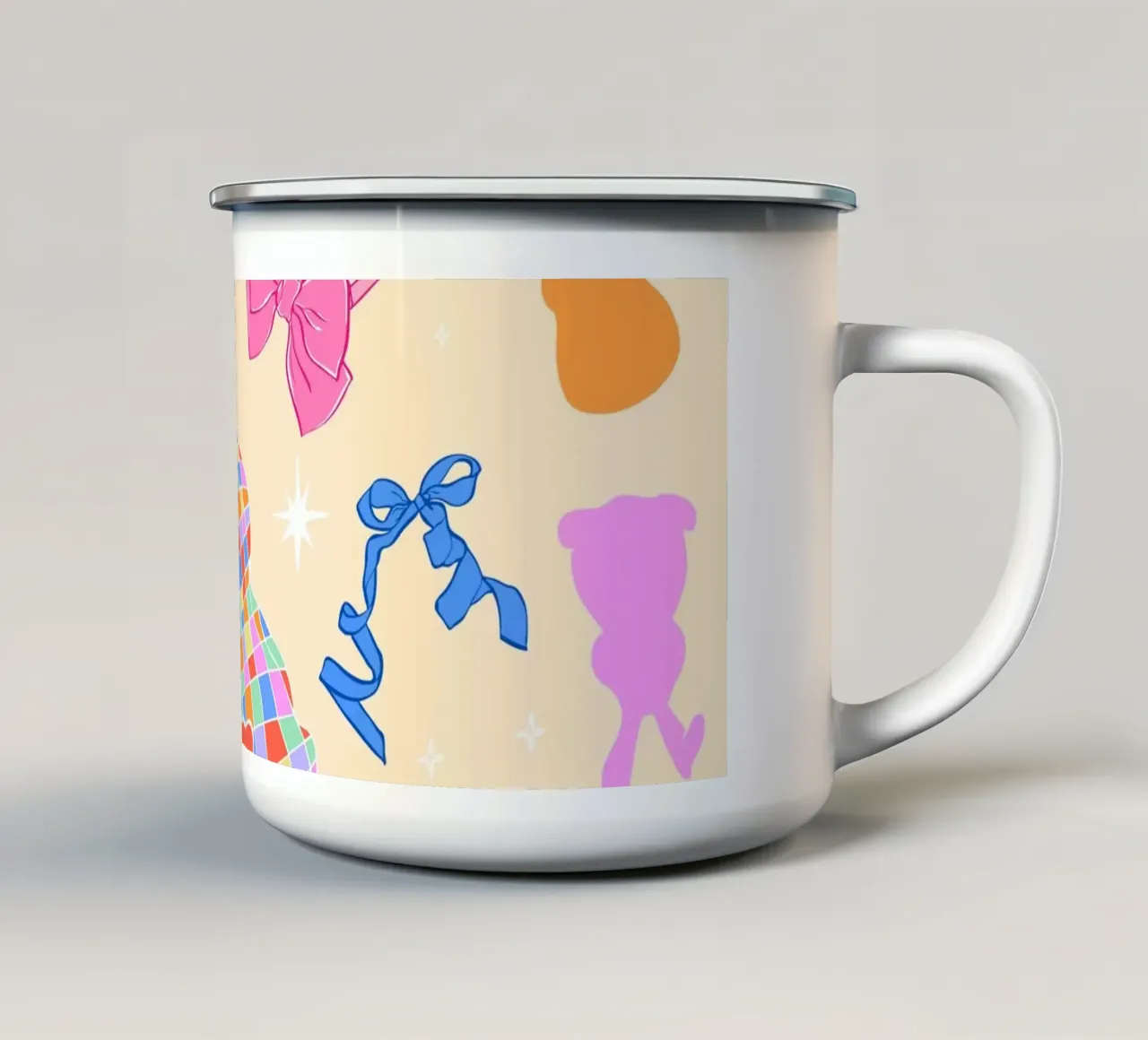 Modello di coniglietto Coquette tazza in smalto da EDMPROJECT