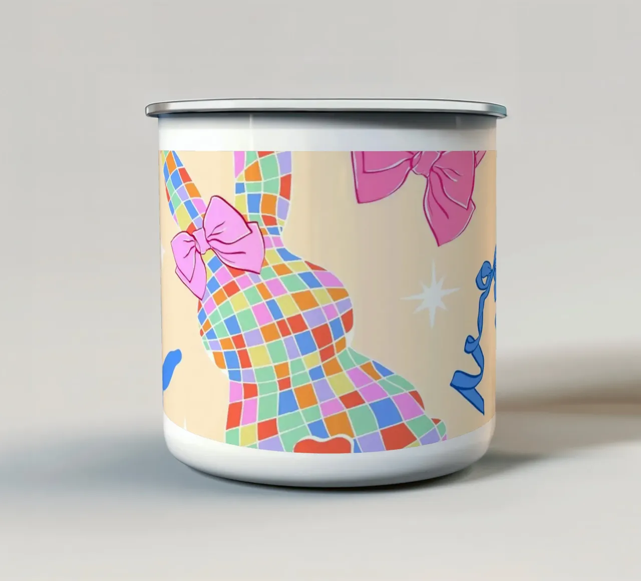 Modello di coniglietto Coquette tazza in smalto da EDMPROJECT