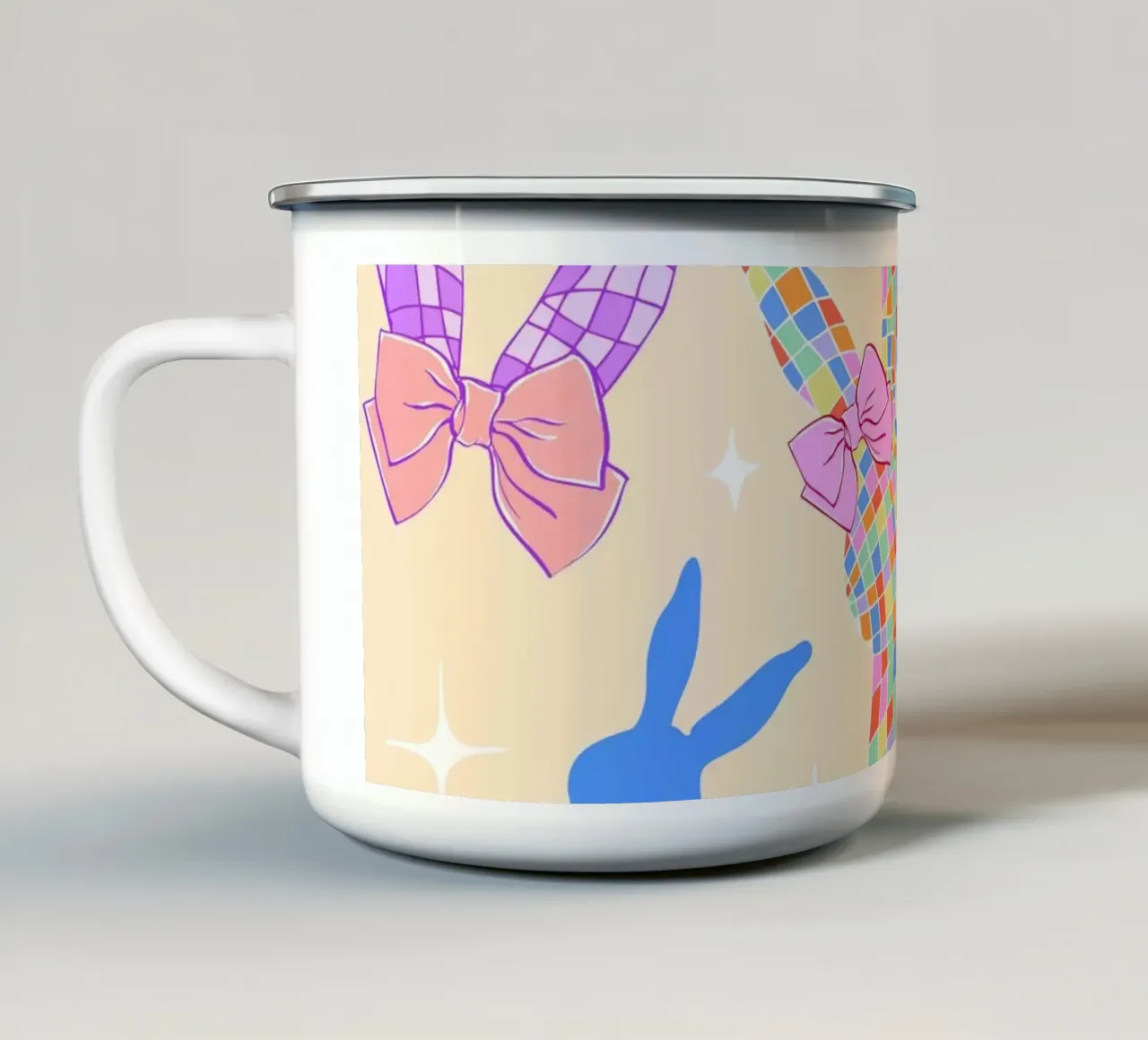 Modello di coniglietto Coquette tazza in smalto da EDMPROJECT