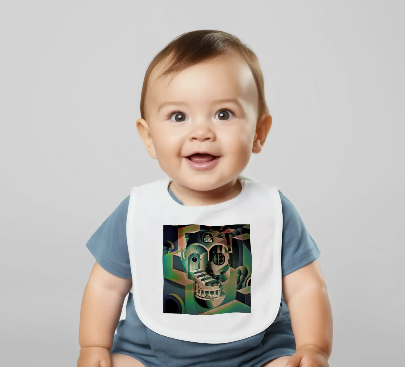 Utopia baby bib by Ali Gulec