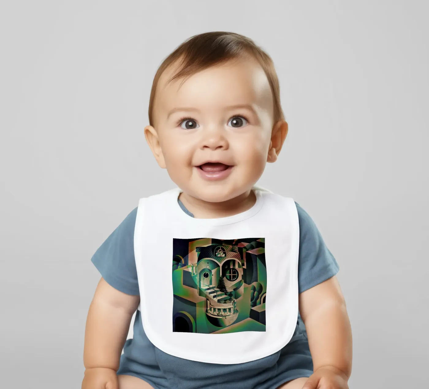 Utopia baby bib by Ali Gulec