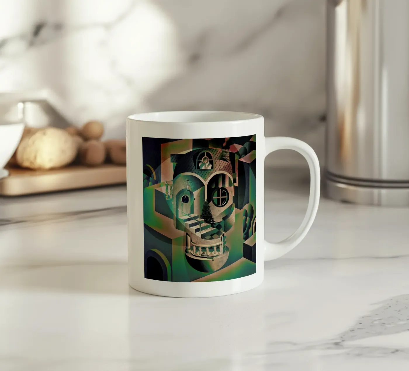 Utopia Keramik Tasse von Ali Gulec