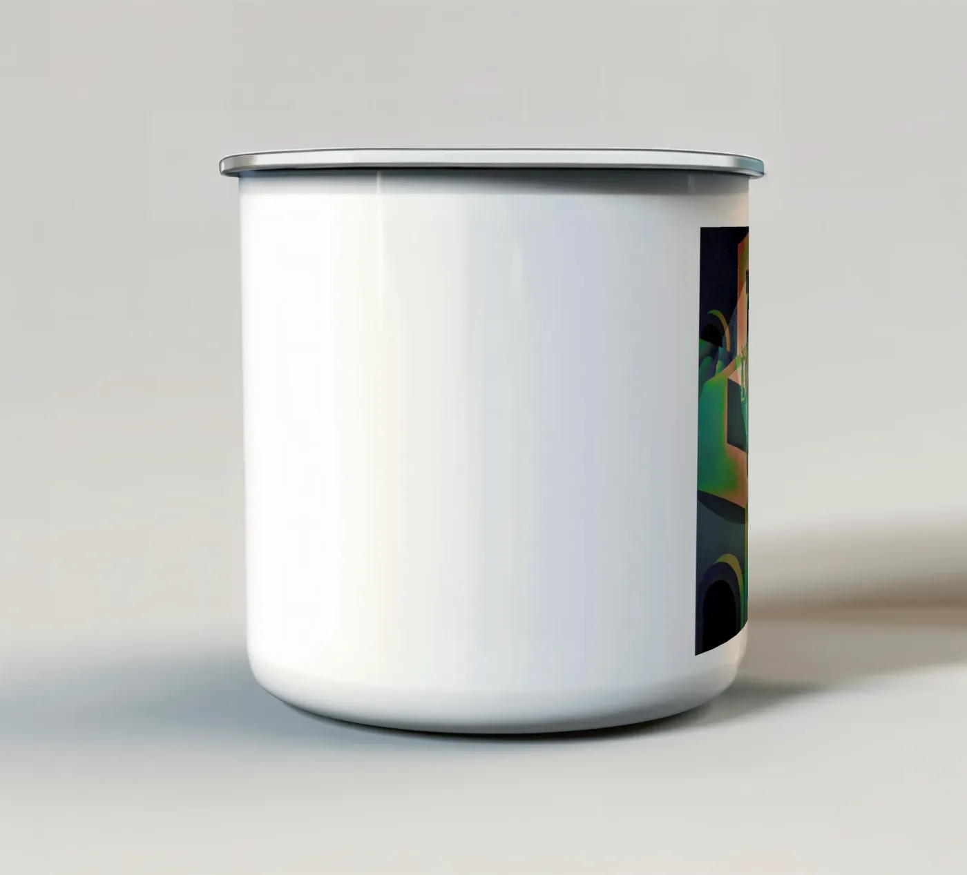 Utopia enamel mug by Ali Gulec