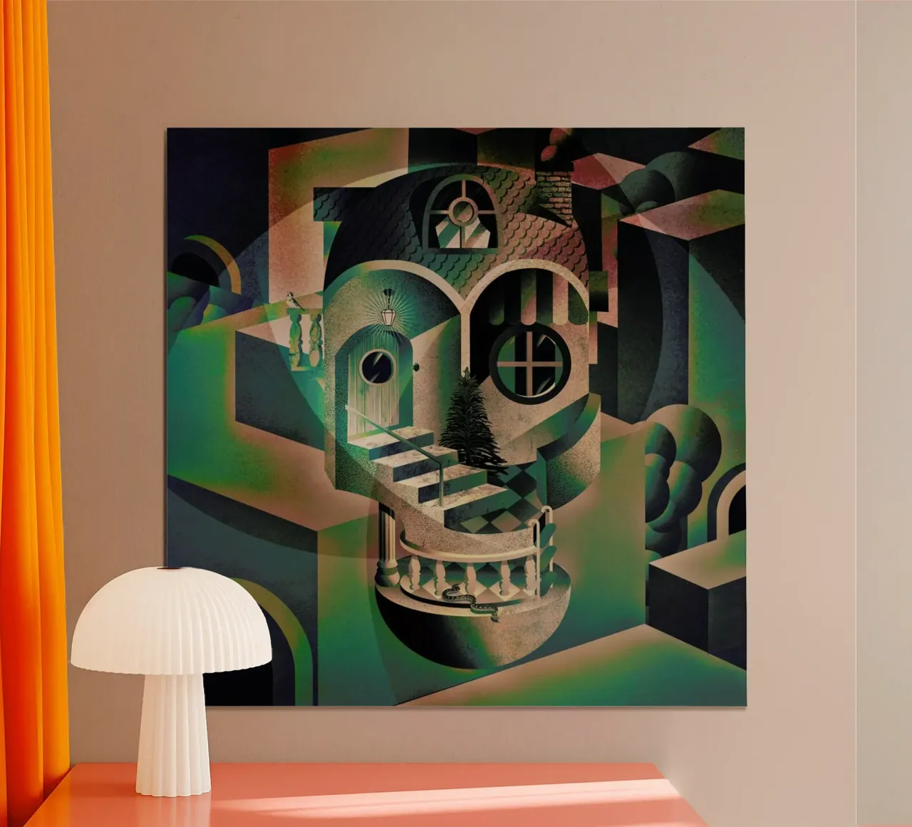 Utopia poster con telaio in alluminio da Ali Gulec