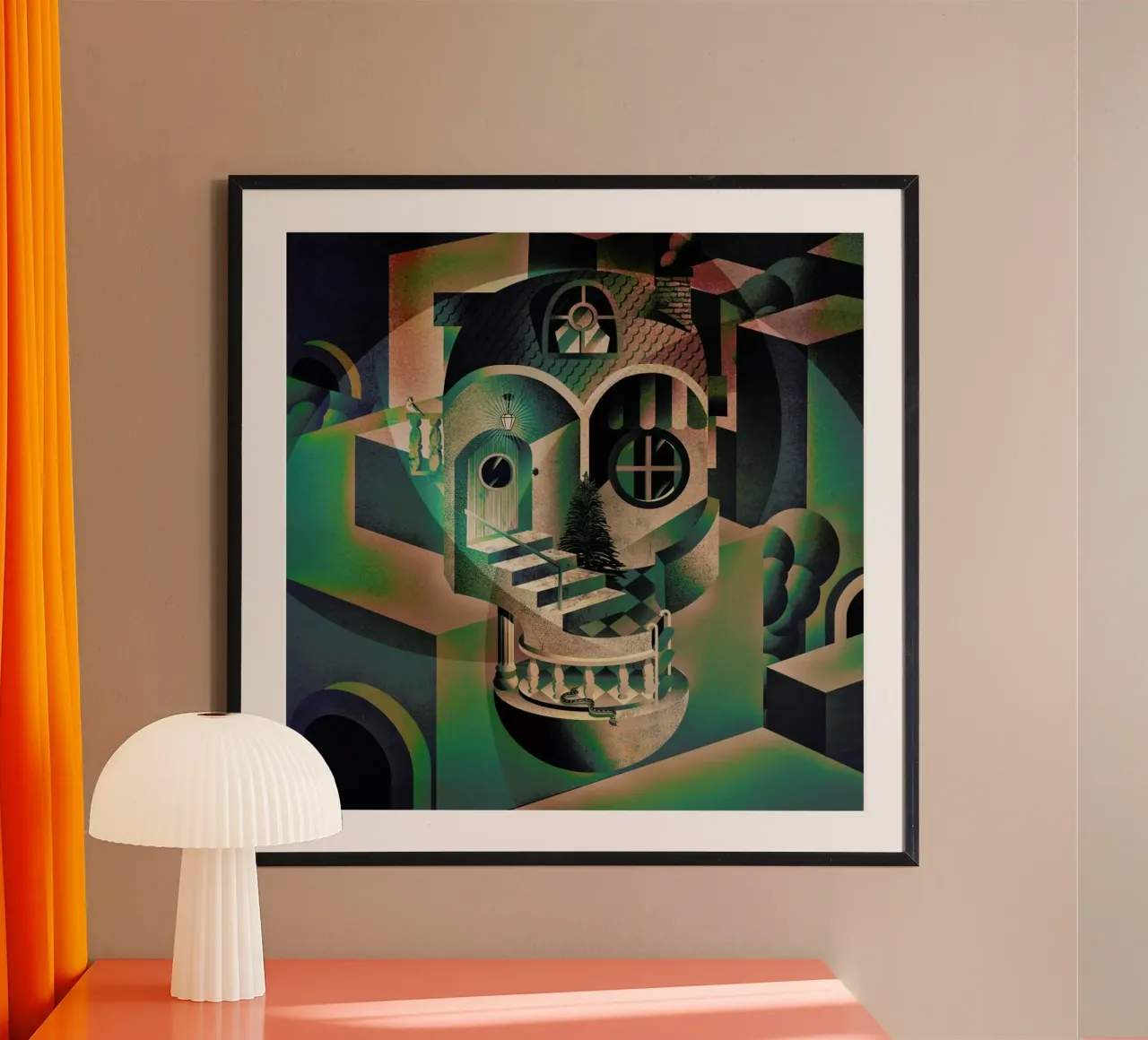 Utopia poster con telaio in alluminio da Ali Gulec