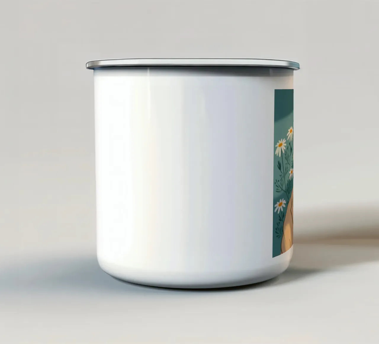 Campo di margherite tranquillo tazza in smalto da Atelier Tiga