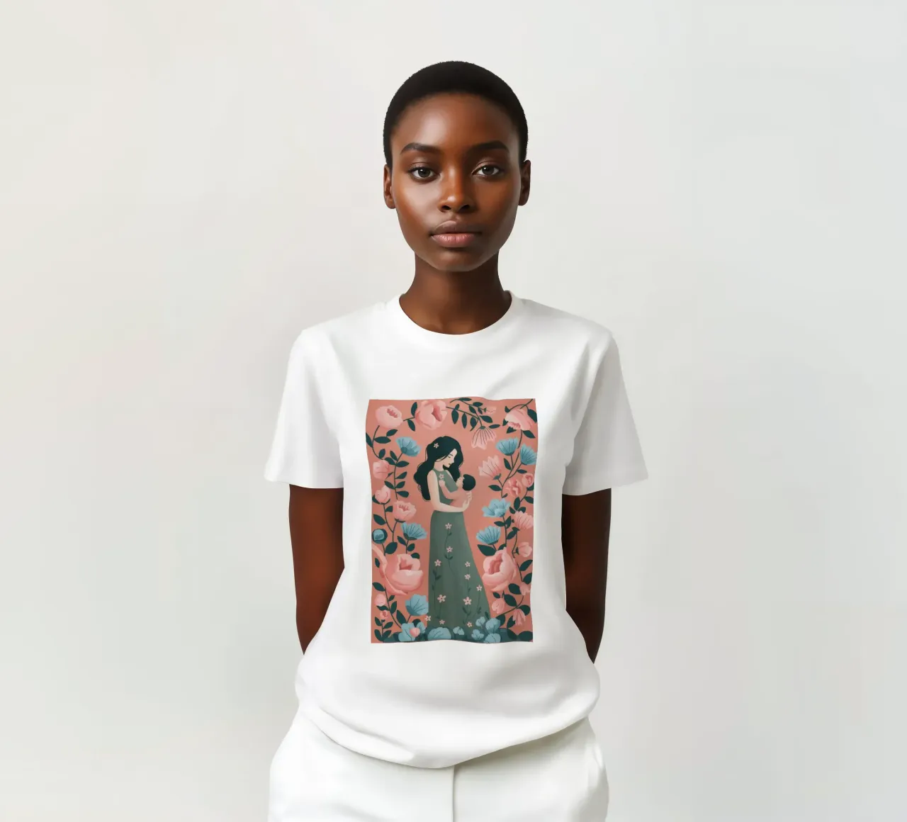 Tender Floral Embrace t-shirt by Atelier Tiga