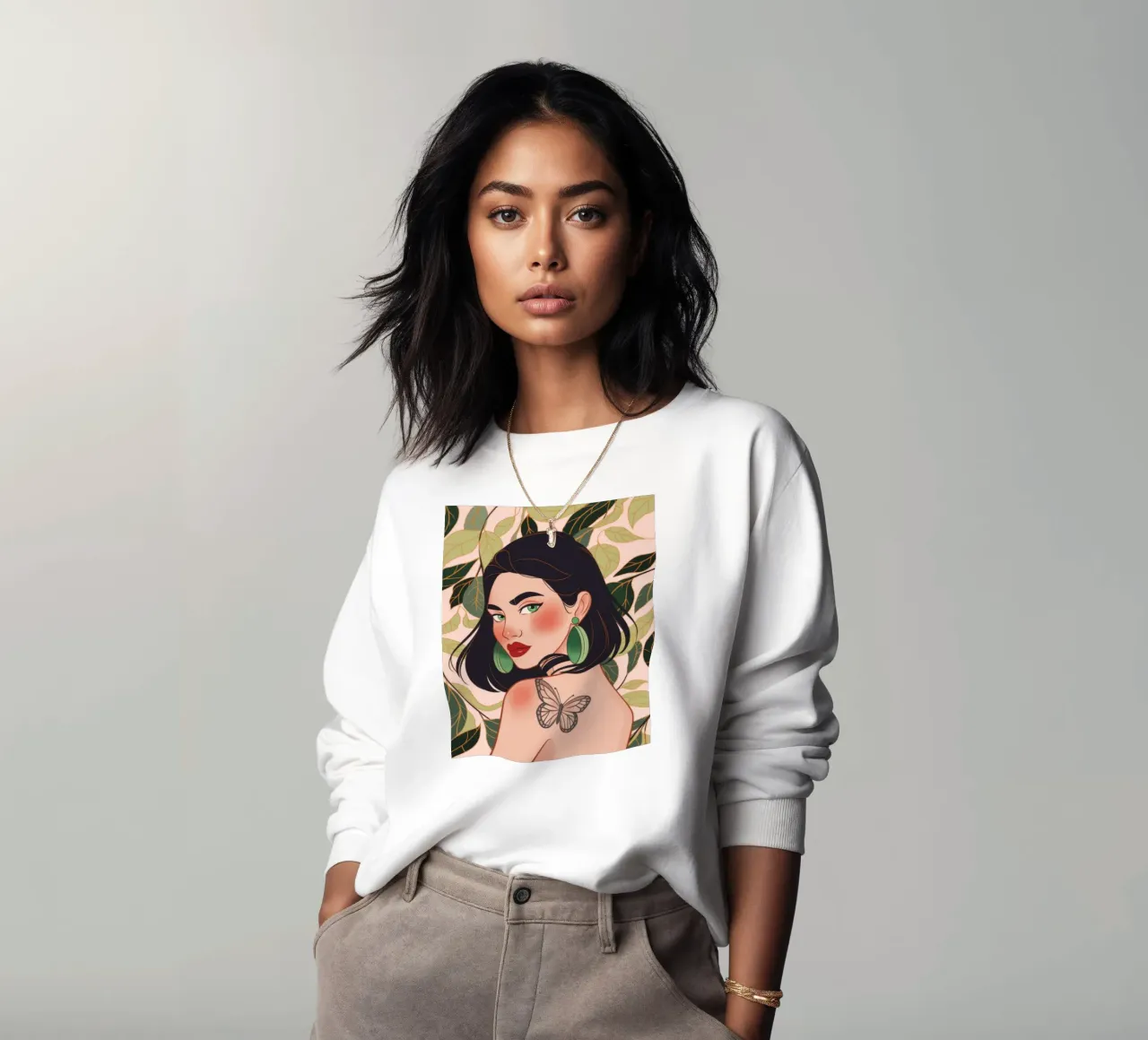 Vlinder Tattoo Serenity sweatshirt van Atelier Tiga