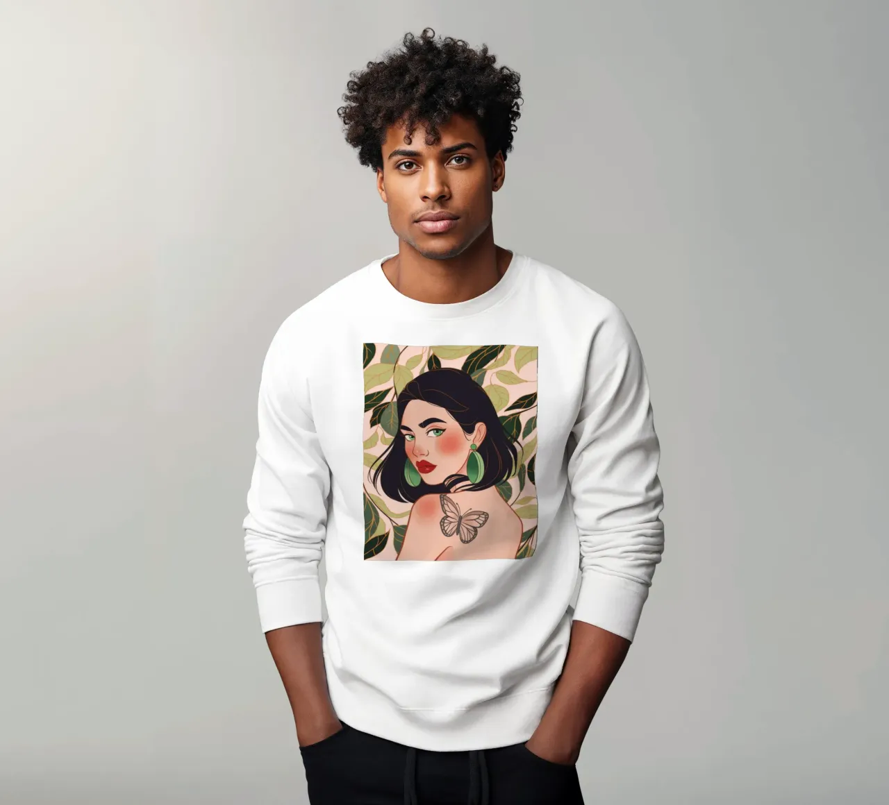 Vlinder Tattoo Serenity sweatshirt van Atelier Tiga