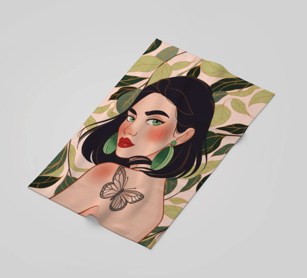 Tatuaggio farfalla Serenity telo mare da Atelier Tiga