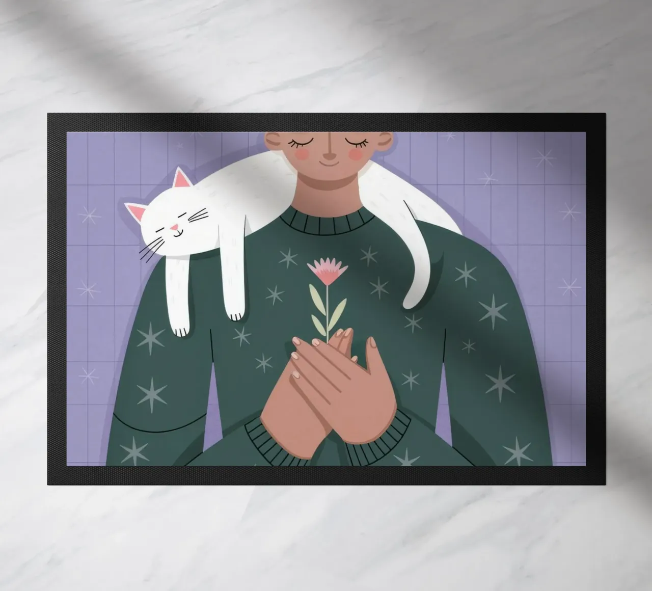 Accogliente abbraccio di gatto zerbino da Atelier Tiga