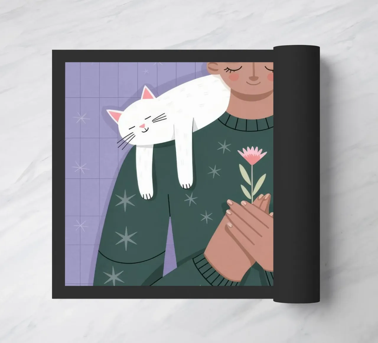 Accogliente abbraccio di gatto zerbino da Atelier Tiga