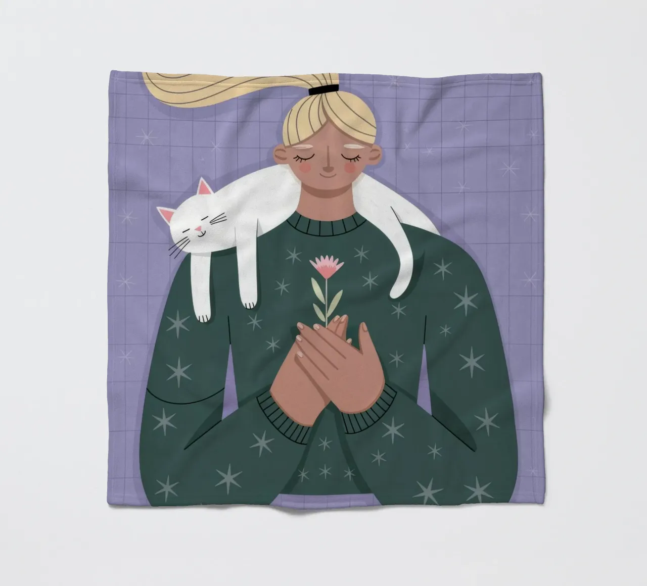 Accogliente abbraccio di gatto coperta in pile da Atelier Tiga