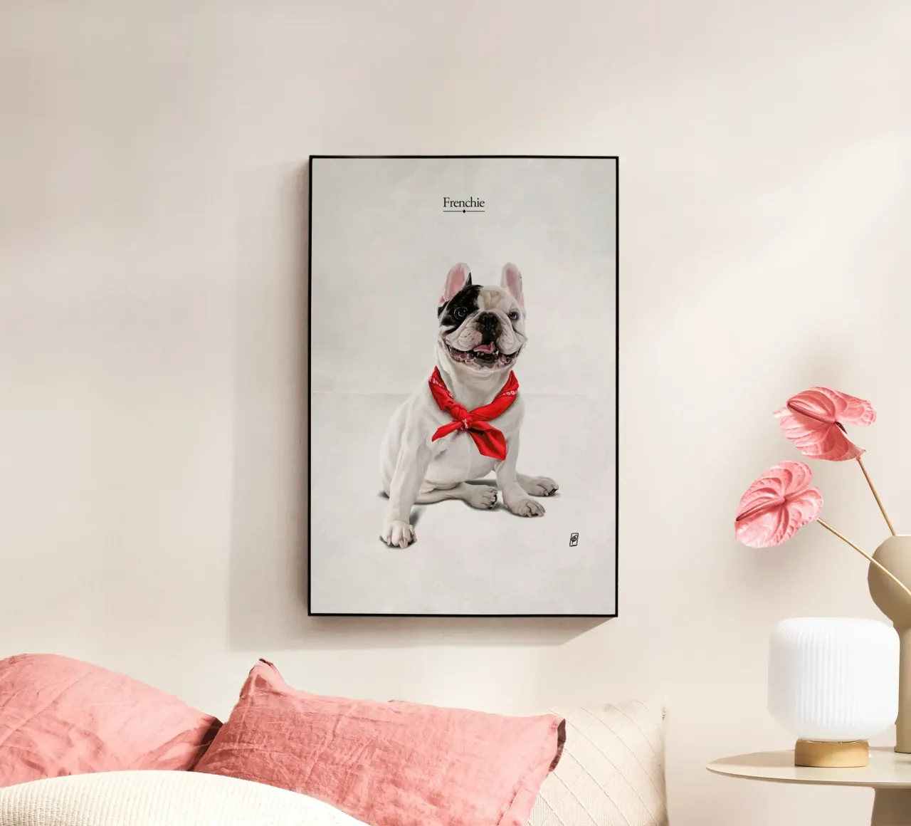 Frenchie (Titled) acryl van Rob Art | Illustration