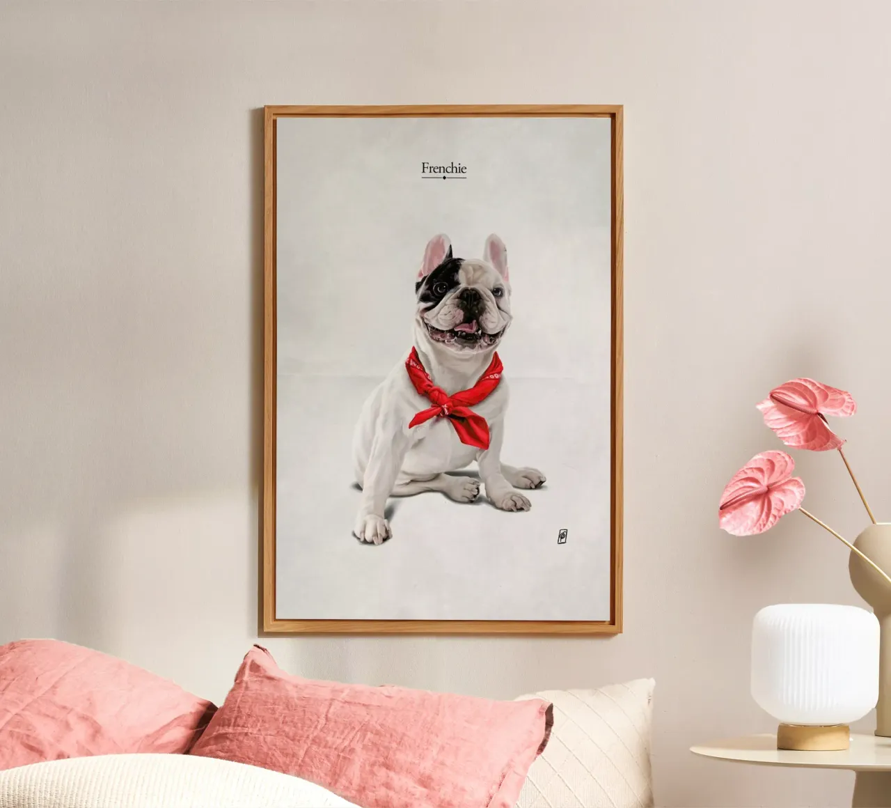 Frenchie (Titled) alluminio dibond da Rob Art | Illustration