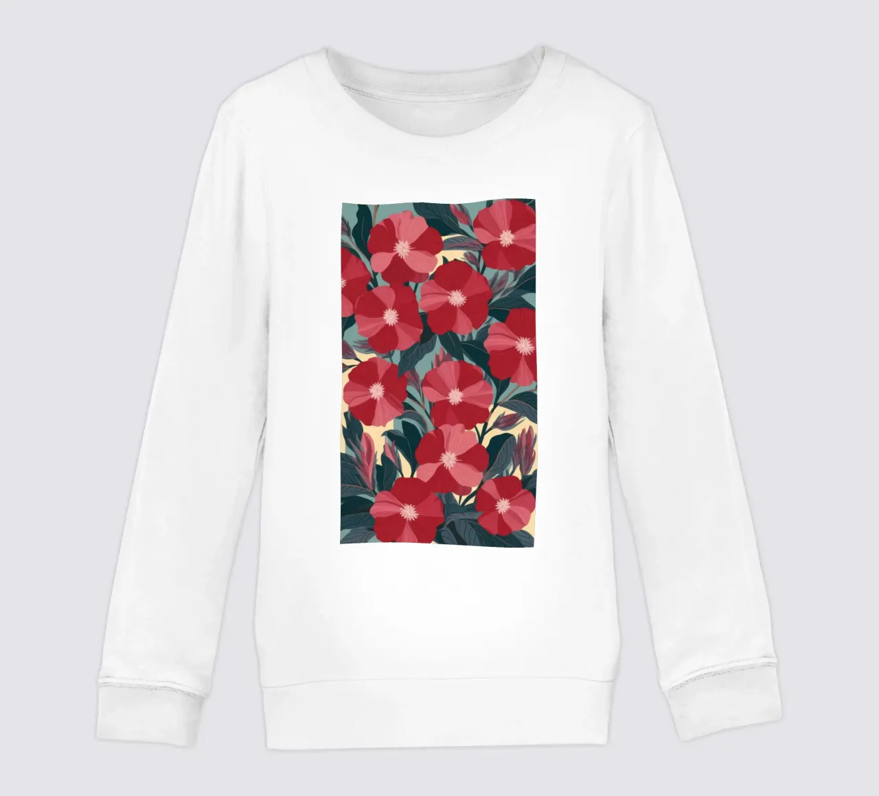 Fiori rossi radiosi felpa bambino da Atelier Tiga