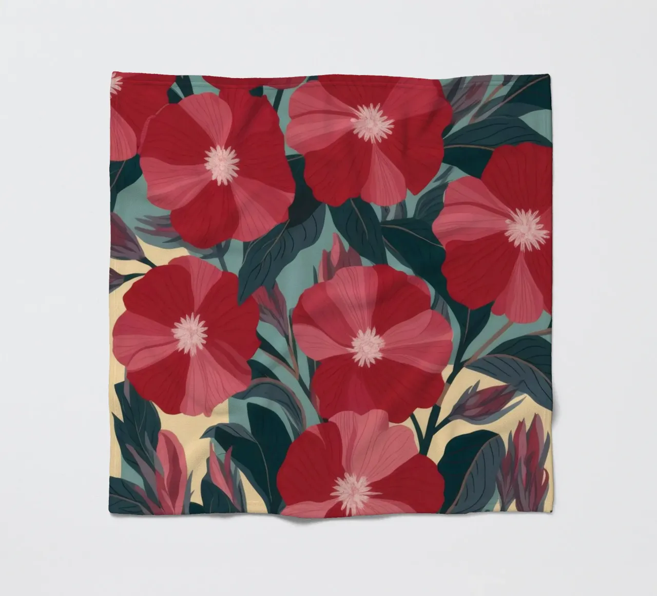 Fiori rossi radiosi coperta in pile da Atelier Tiga