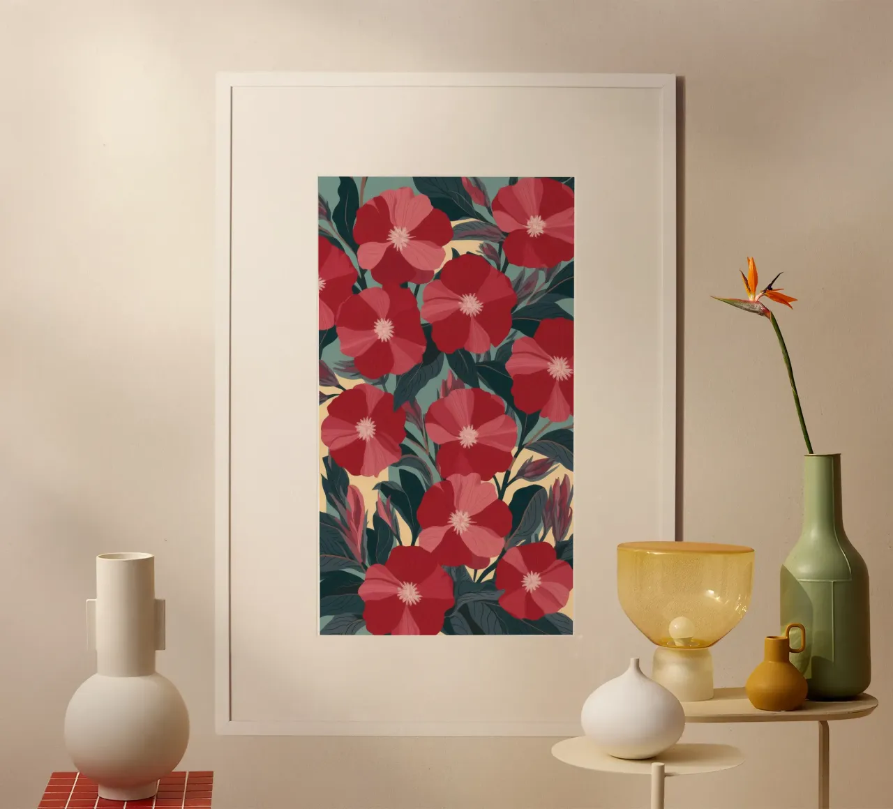 Fiori rossi radiosi carta hahnemühle da Atelier Tiga