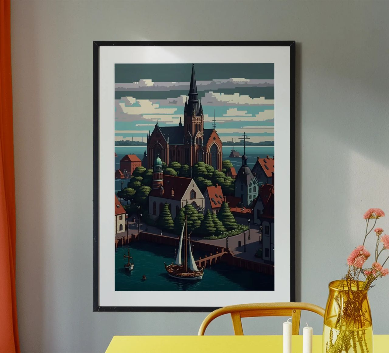 Akersberga 02 Pixel art poster by Bernotas