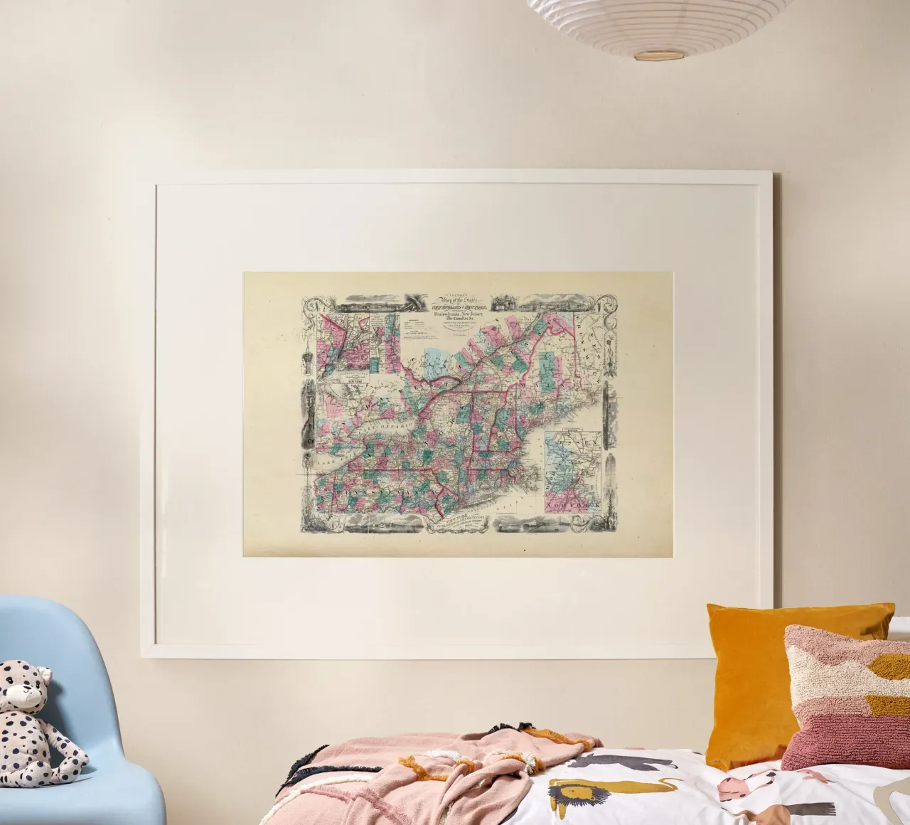 Pocket Map Of New England And New York poster da Artokoloro Quint Lox Ltd