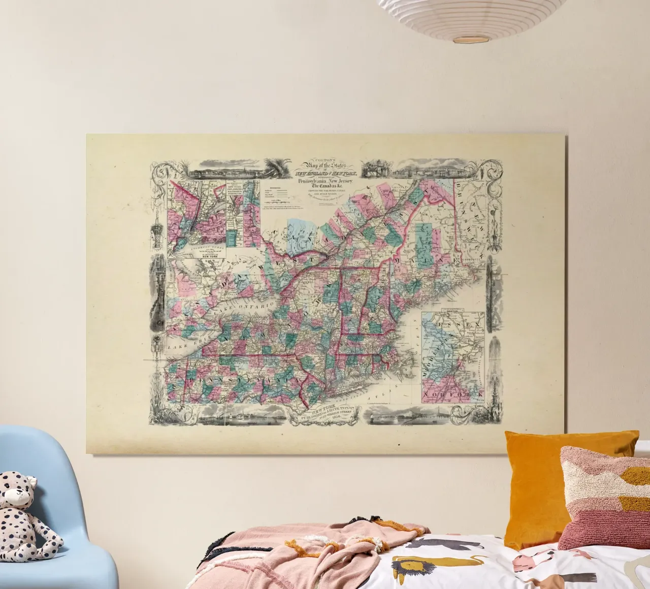 Pocket Map Of New England And New York poster da Artokoloro Quint Lox Ltd