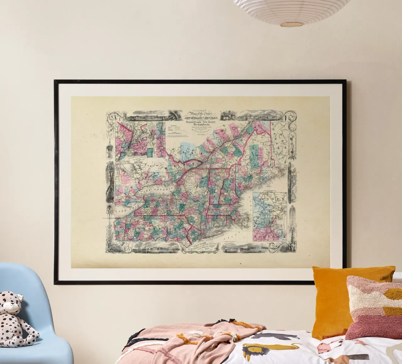Pocket Map Of New England And New York poster da Artokoloro Quint Lox Ltd