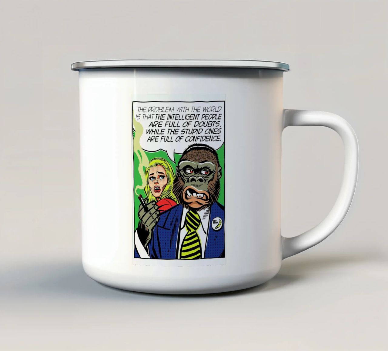 The Problem With The World tazza in smalto da Butcher Billy