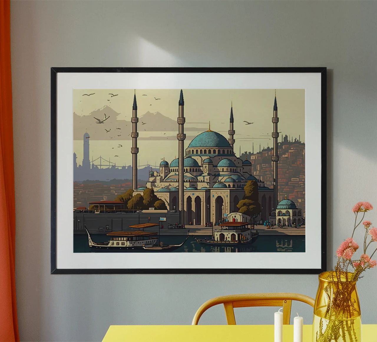 Istanbul Pixel Kunst Poster von Bernotas