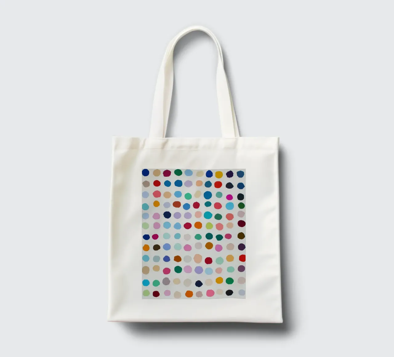 Polkadots Puntini astratti Bianco Colorato Colorato Minimale borsa in juta da Nikis Art Studio