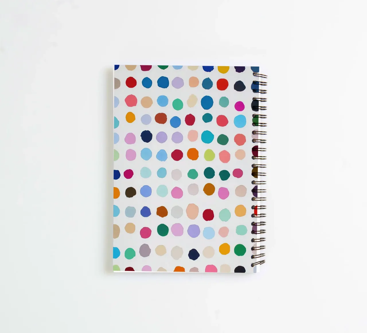 Polkadots Abstract Dots White Colourful Colourful Minimal spiral notebook by Nikis Art Studio