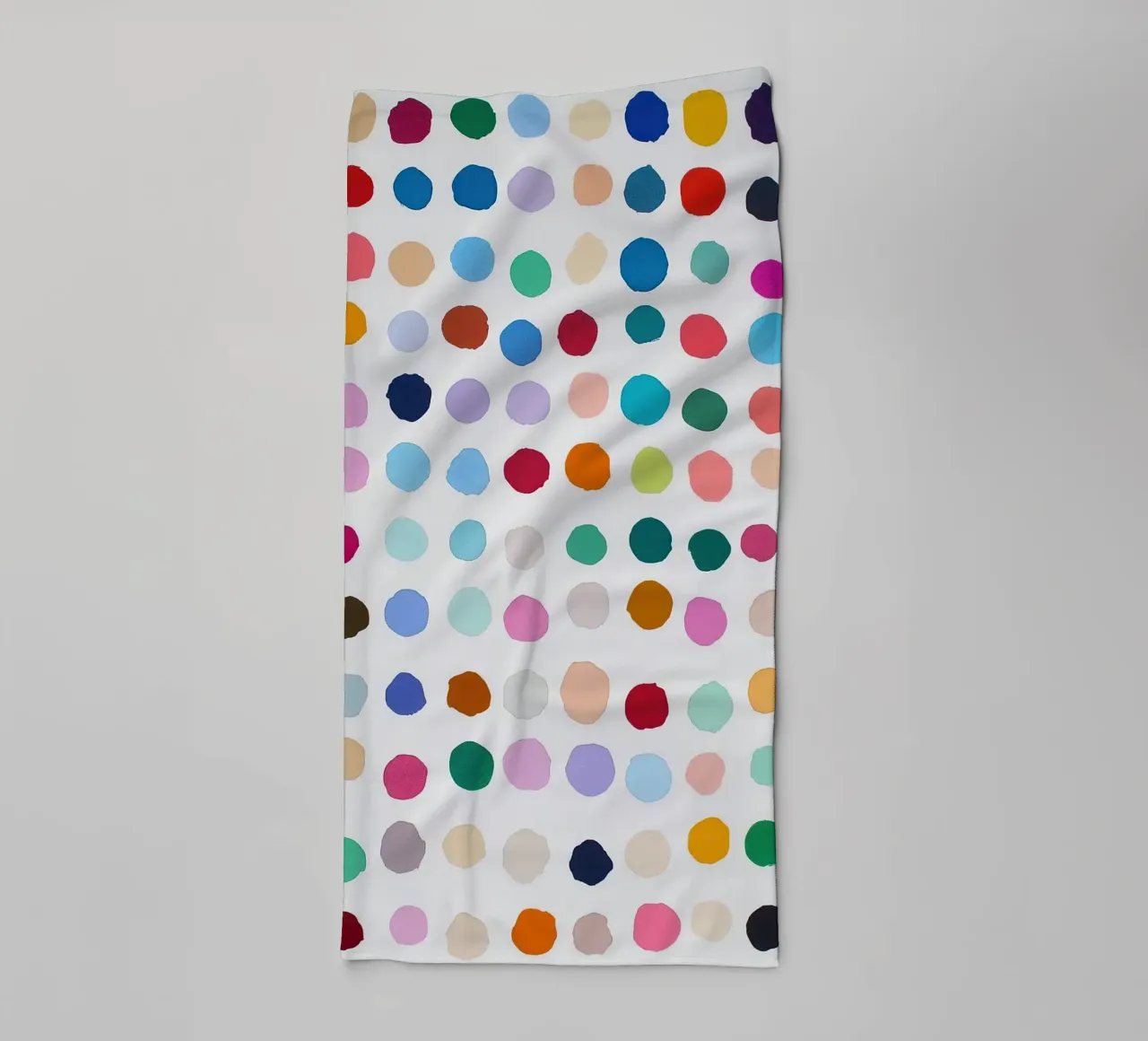 Polkadots Puntini astratti Bianco Colorato Colorato Minimale asciugamano da bagno da Nikis Art Studio