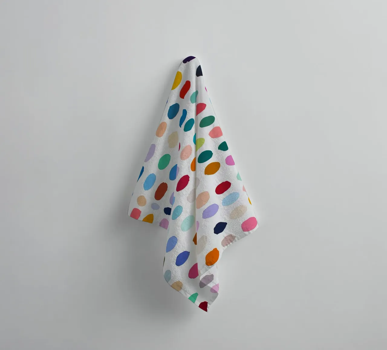 Polkadots Abstract Dots White Colourful Colourful Minimal towel by Nikis Art Studio