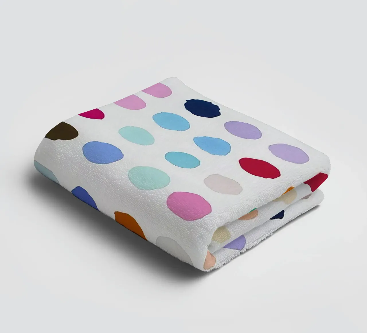 Polkadots Abstract Dots White Colourful Colourful Minimal towel by Nikis Art Studio