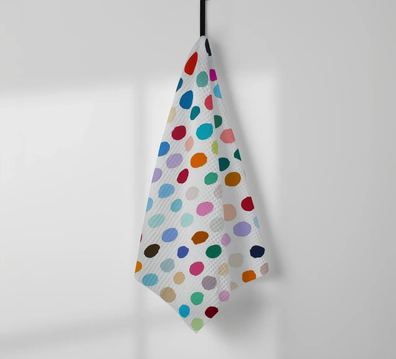 Polkadots Abstract Stippen Wit Kleurrijk Minimal theedoek van Nikis Art Studio