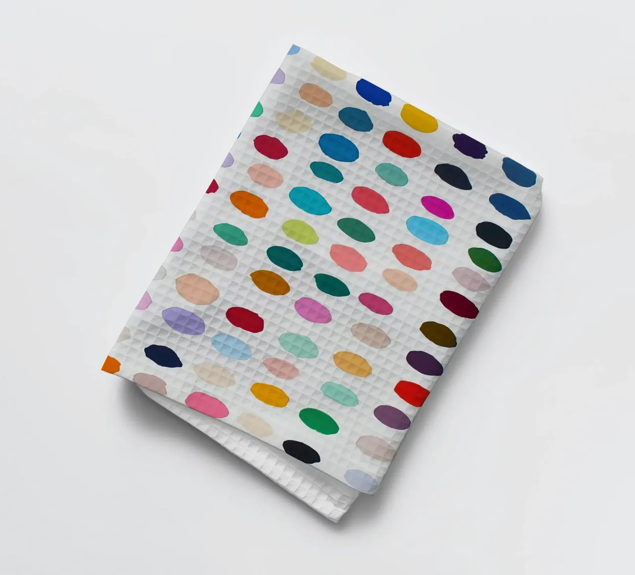 Polkadots Abstrait Points Blancs Coloré Minimal torchon de Nikis Art Studio