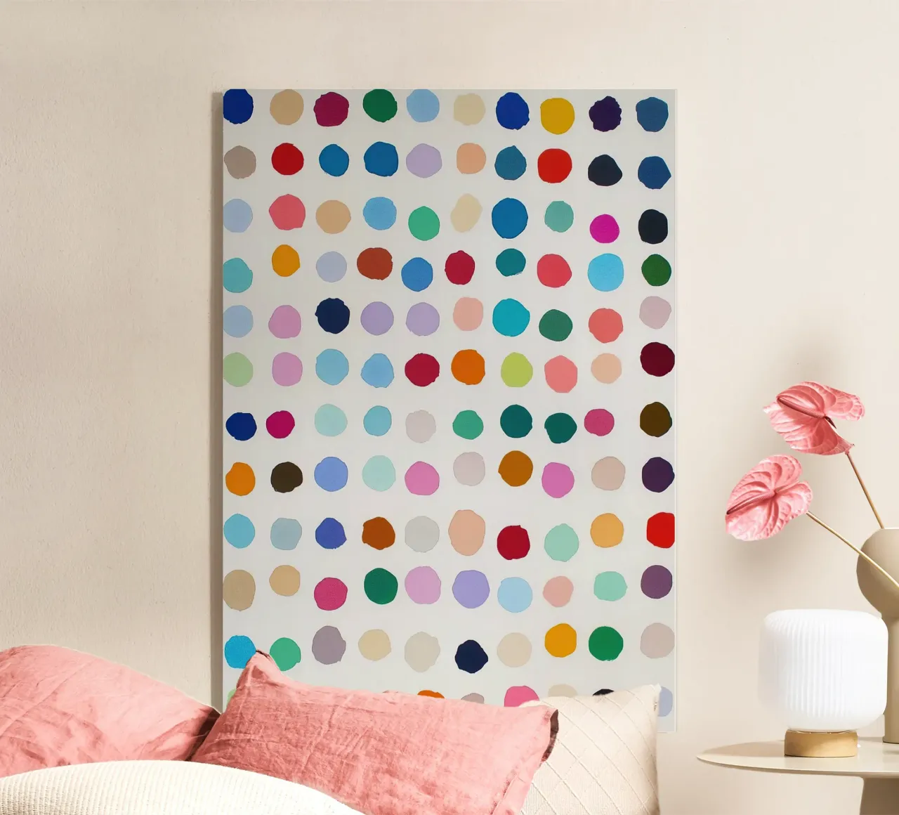 Polkadots Puntini astratti Bianco Colorato Colorato Minimale plexiglass da Nikis Art Studio