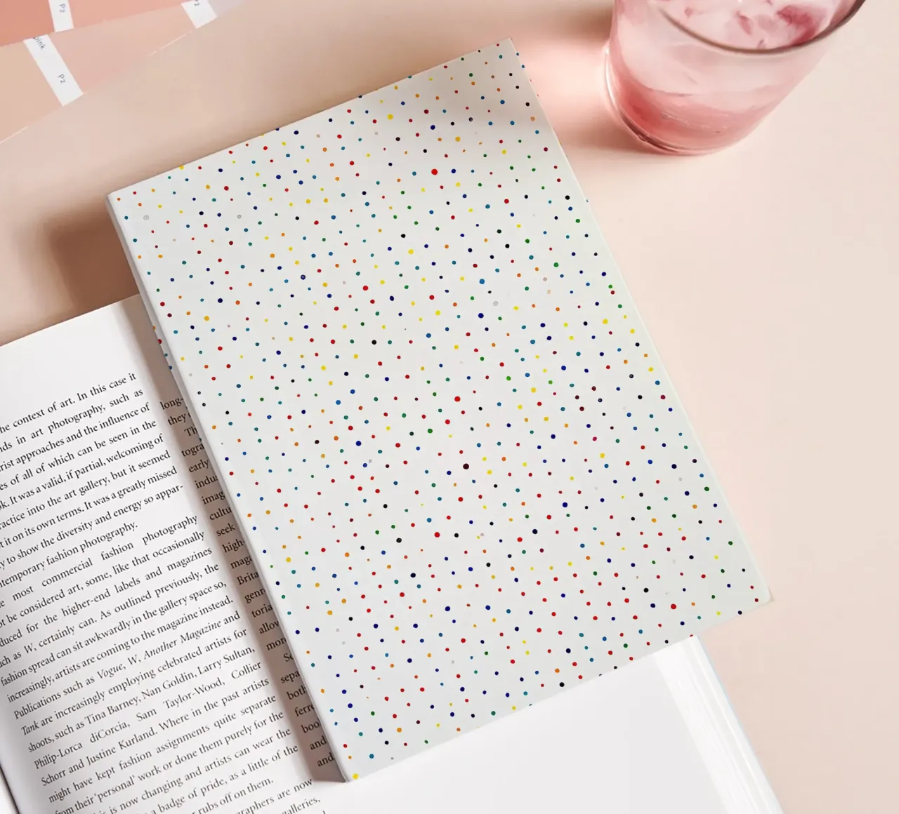 Polkadots Abstract Dots White Colourful Colourful Minimal notebook by Nikis Art Studio