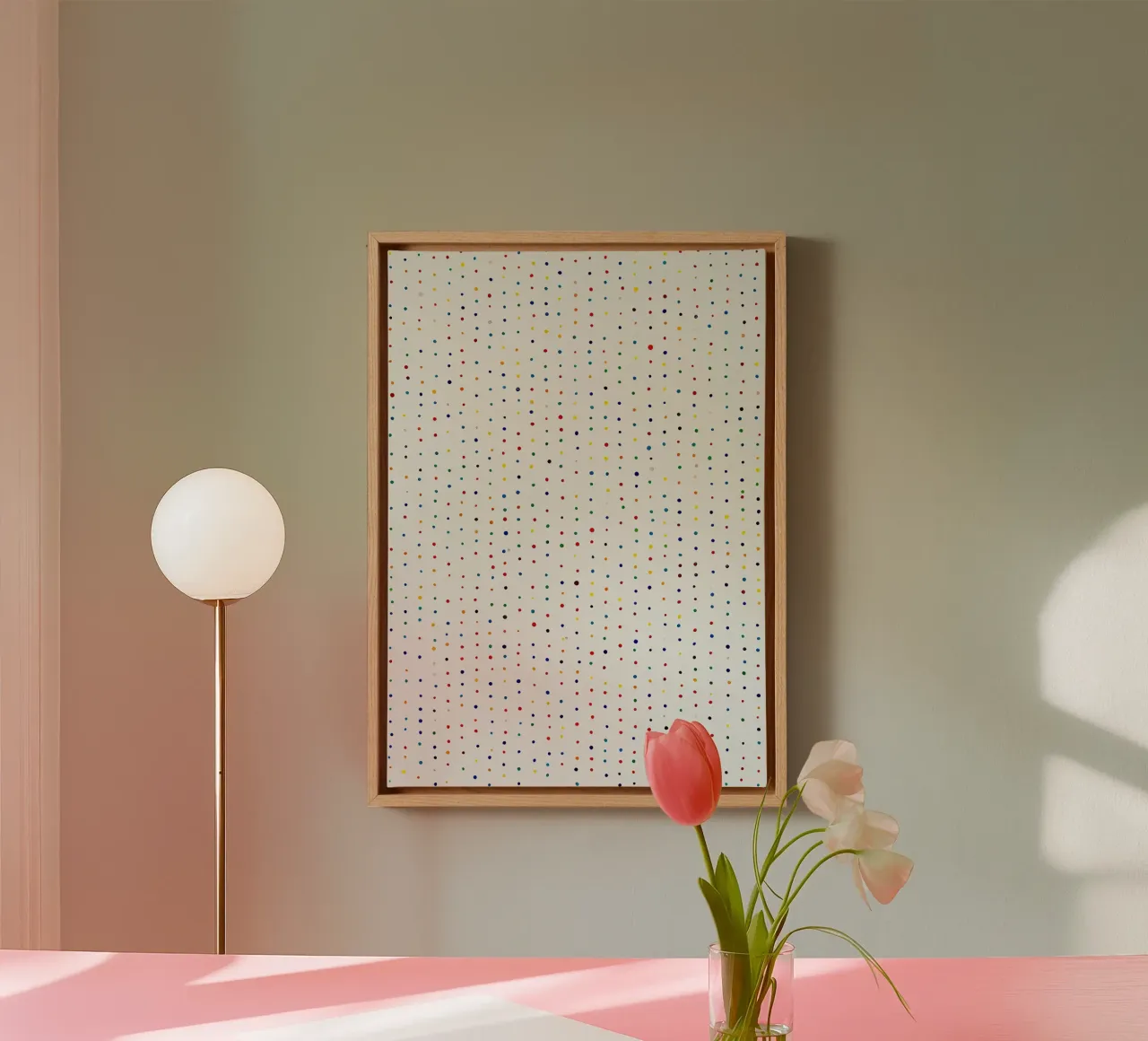 Polkadots Abstract Dots White Colourful Colourful Minimal canvas by Nikis Art Studio