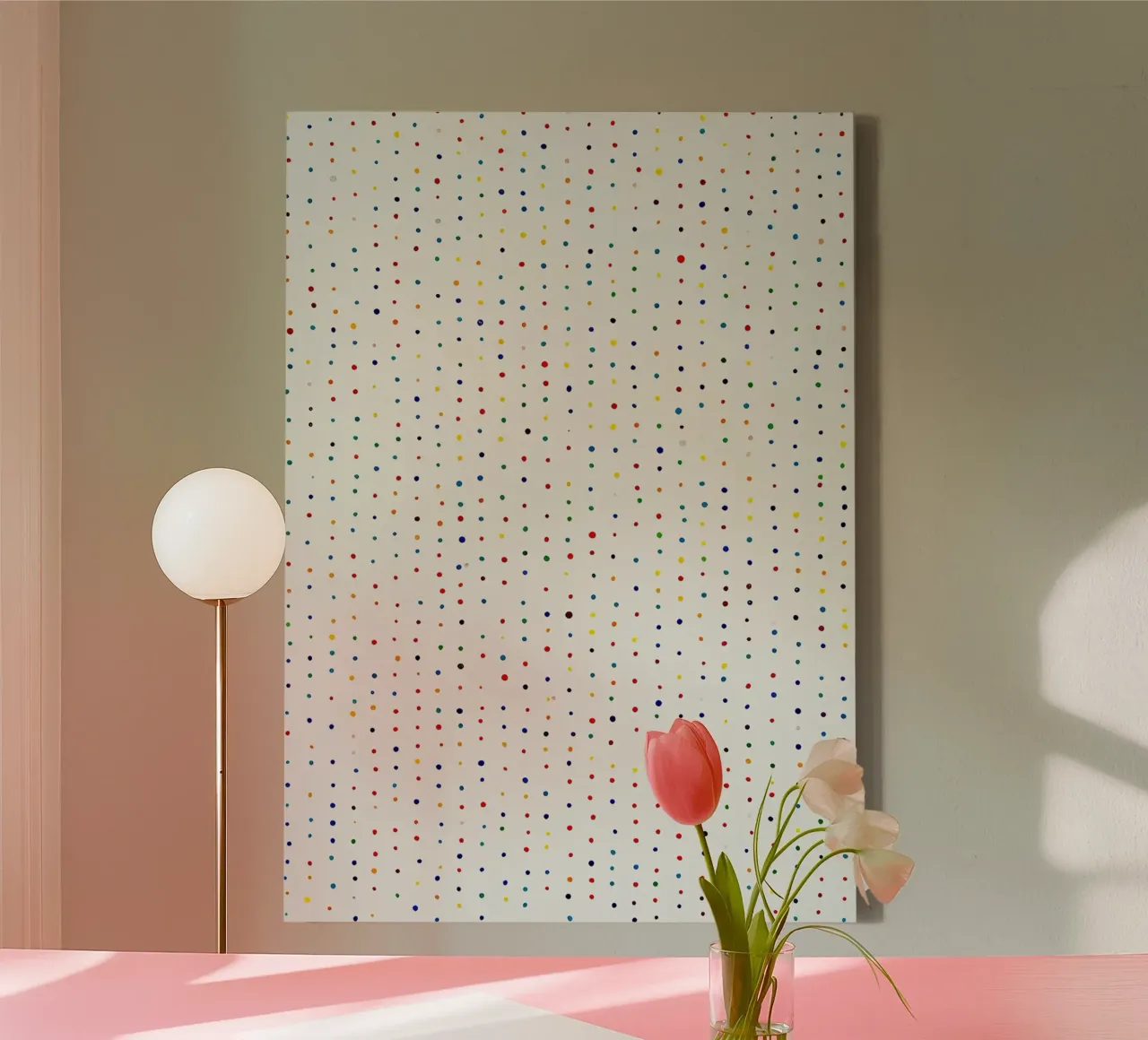 Polkadots Abstract Dots White Colourful Colourful Minimal canvas by Nikis Art Studio
