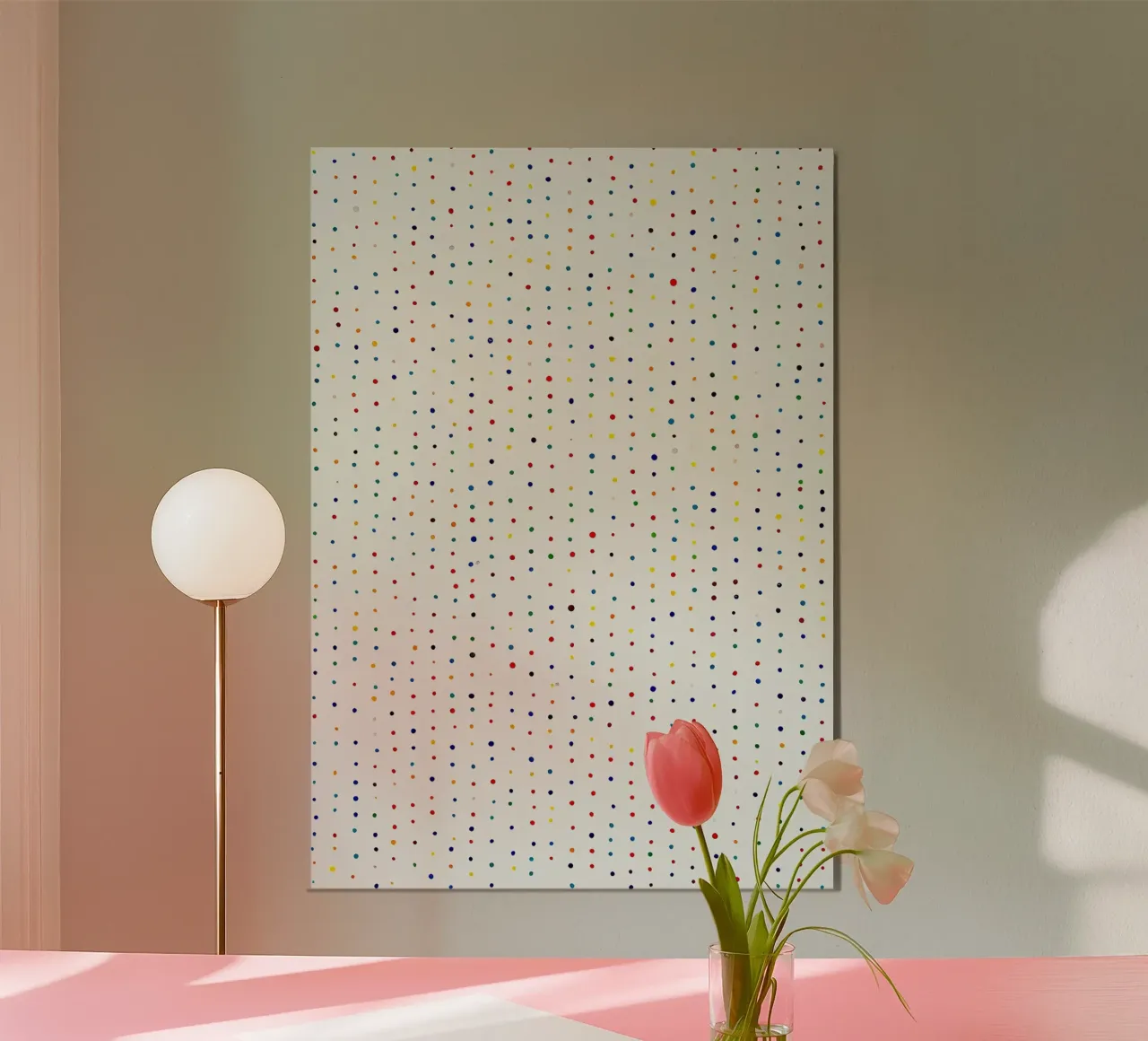 Polkadots Abstrait Points Blancs Coloré Minimal hahnemühle de Nikis Art Studio