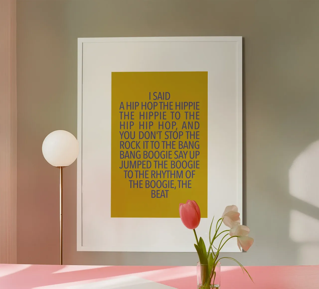 Delight - Yellow poster con telaio in legno da Studio One
