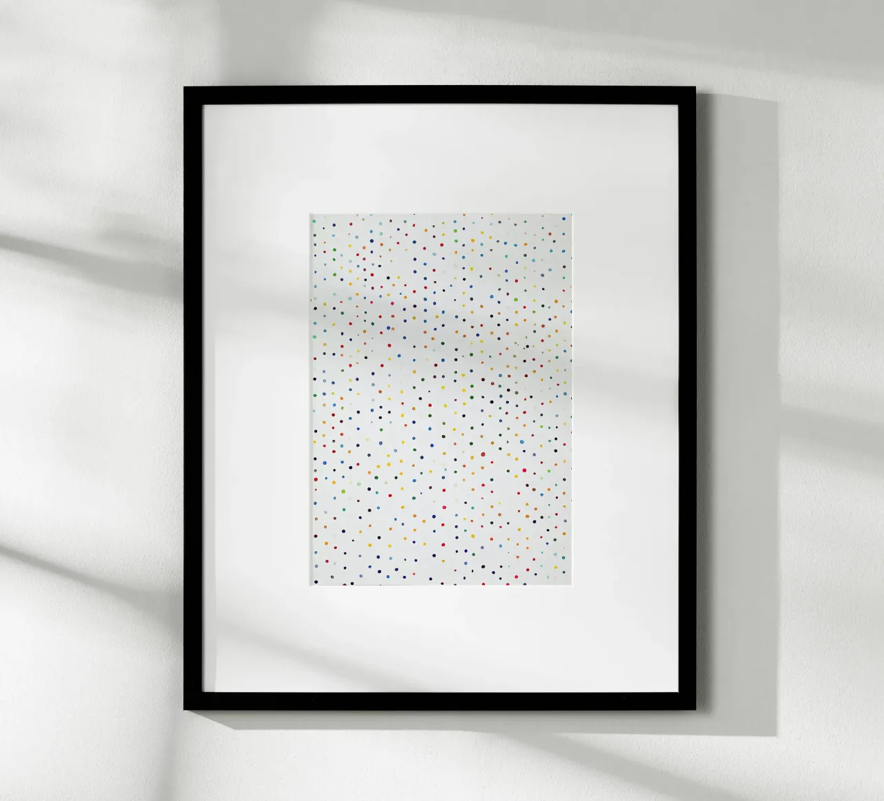 Polkadots Puntini astratti Bianco Colorato Colorato Minimale poster con telaio in legno da Nikis Art Studio