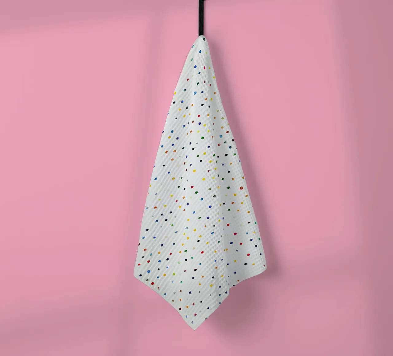 Polkadots Abstrait Points Blancs Coloré Minimal torchon de Nikis Art Studio