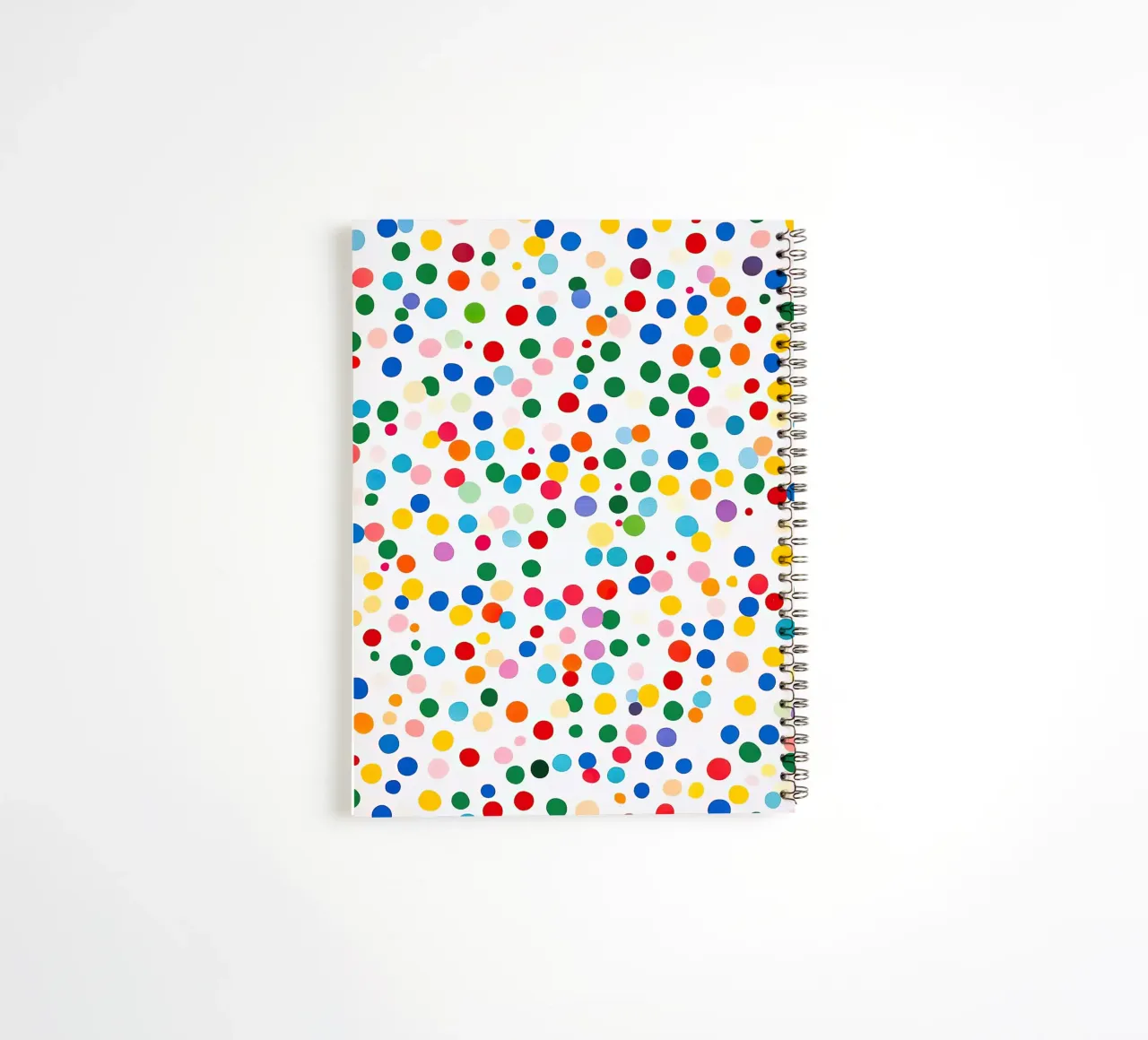 Polkadots Abstract Dots White Colourful Colourful Minimal spiral notebook by Nikis Art Studio