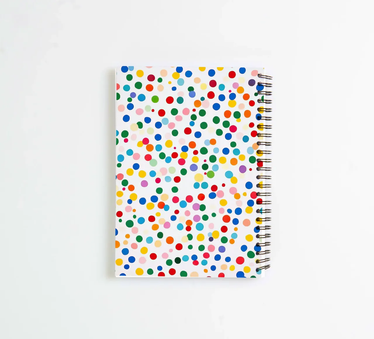 Polkadots Abstract Dots White Colourful Colourful Minimal spiral notebook by Nikis Art Studio
