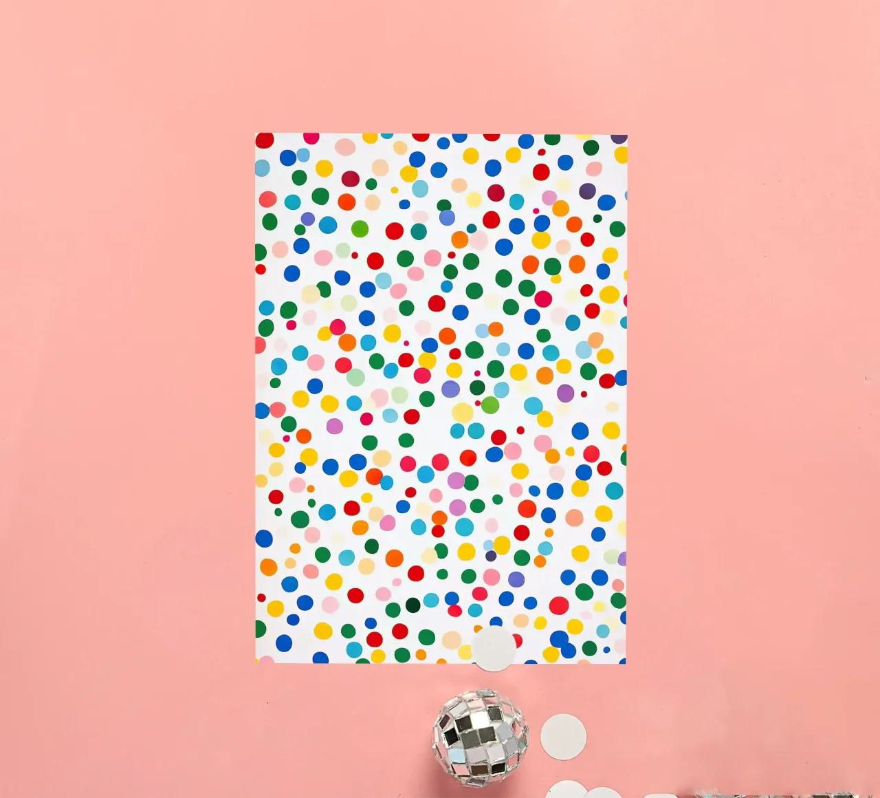 Polkadots Abstrait Points Blancs Coloré Minimal autocollant de Nikis Art Studio