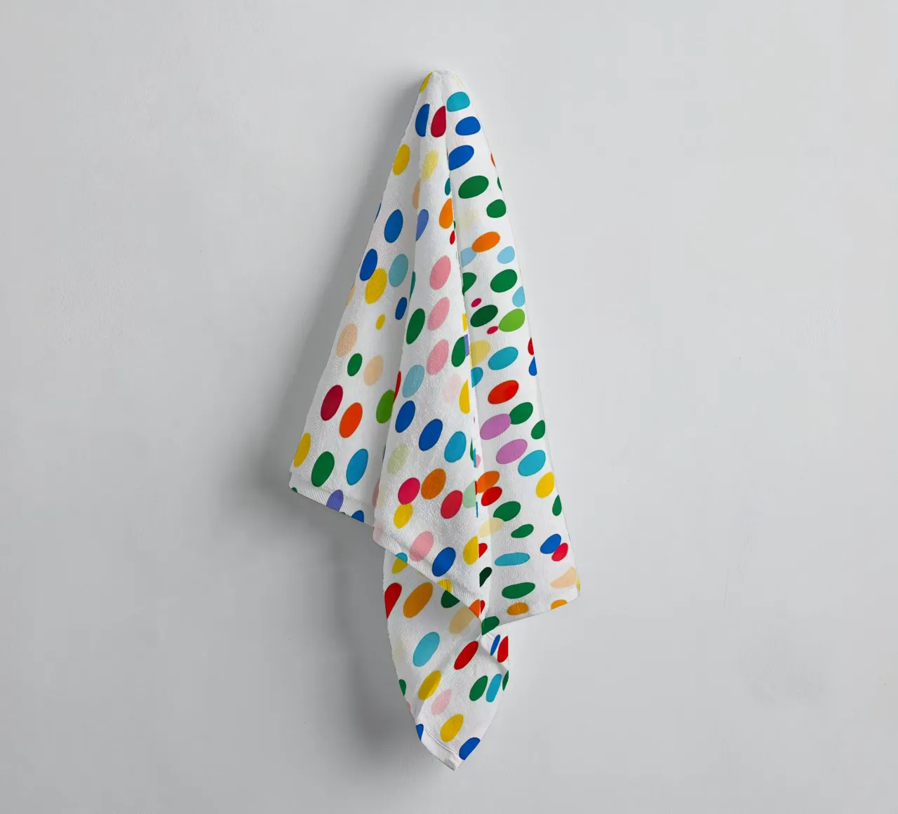 Polkadots Abstract Dots White Colourful Colourful Minimal towel by Nikis Art Studio