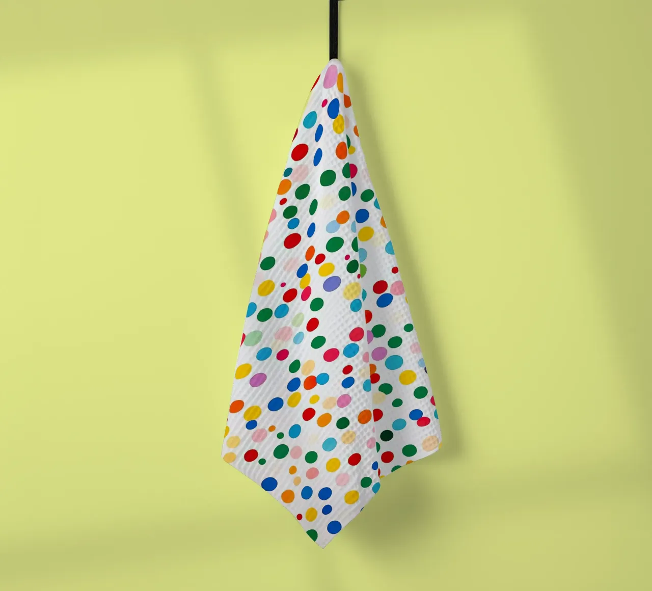 Polkadots Abstrait Points Blancs Coloré Minimal torchon de Nikis Art Studio